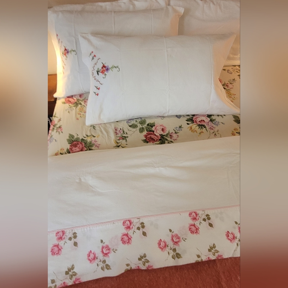 Vintage Queen 4pc Bedding Curation, 100% Cotton